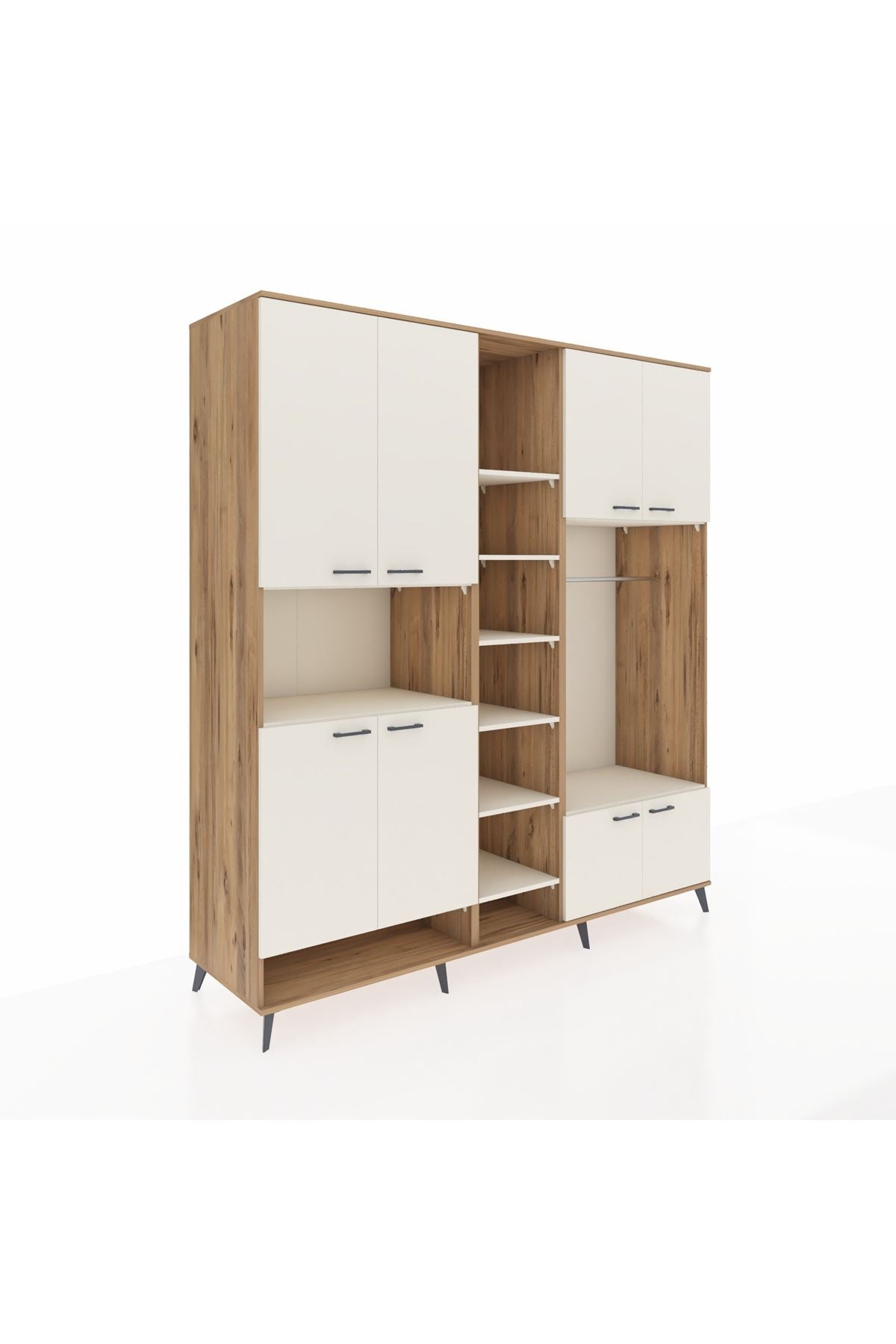 Kronos Dolap 18 Raflı 8 Kapaklı Tek Askılı 220x59x243 - S784M025V22C