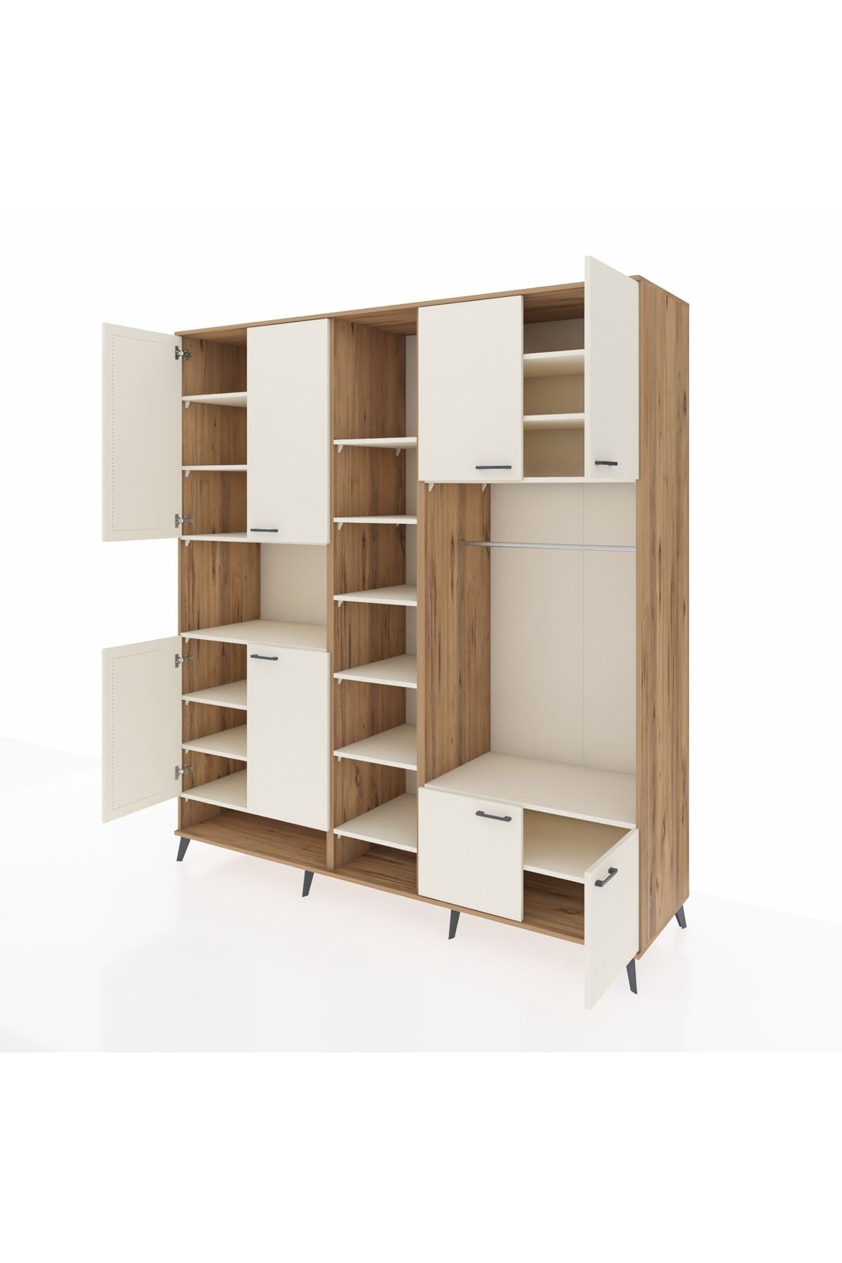 Kronos Dolap 18 Raflı 8 Kapaklı Tek Askılı 220x59x243 - S784M025V22C