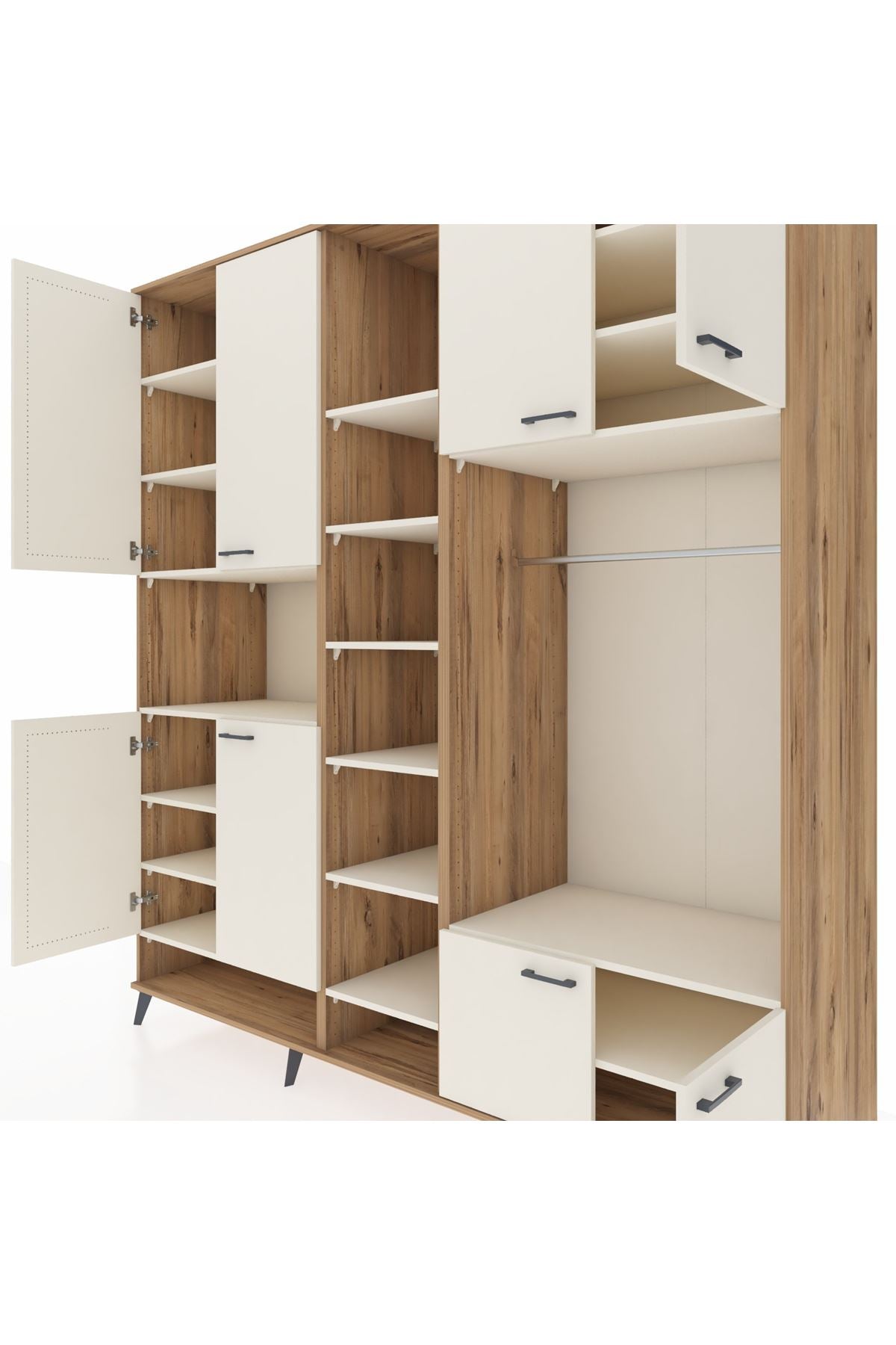 Kronos Dolap 18 Raflı 8 Kapaklı Tek Askılı 220x59x243 - S784M025V22C