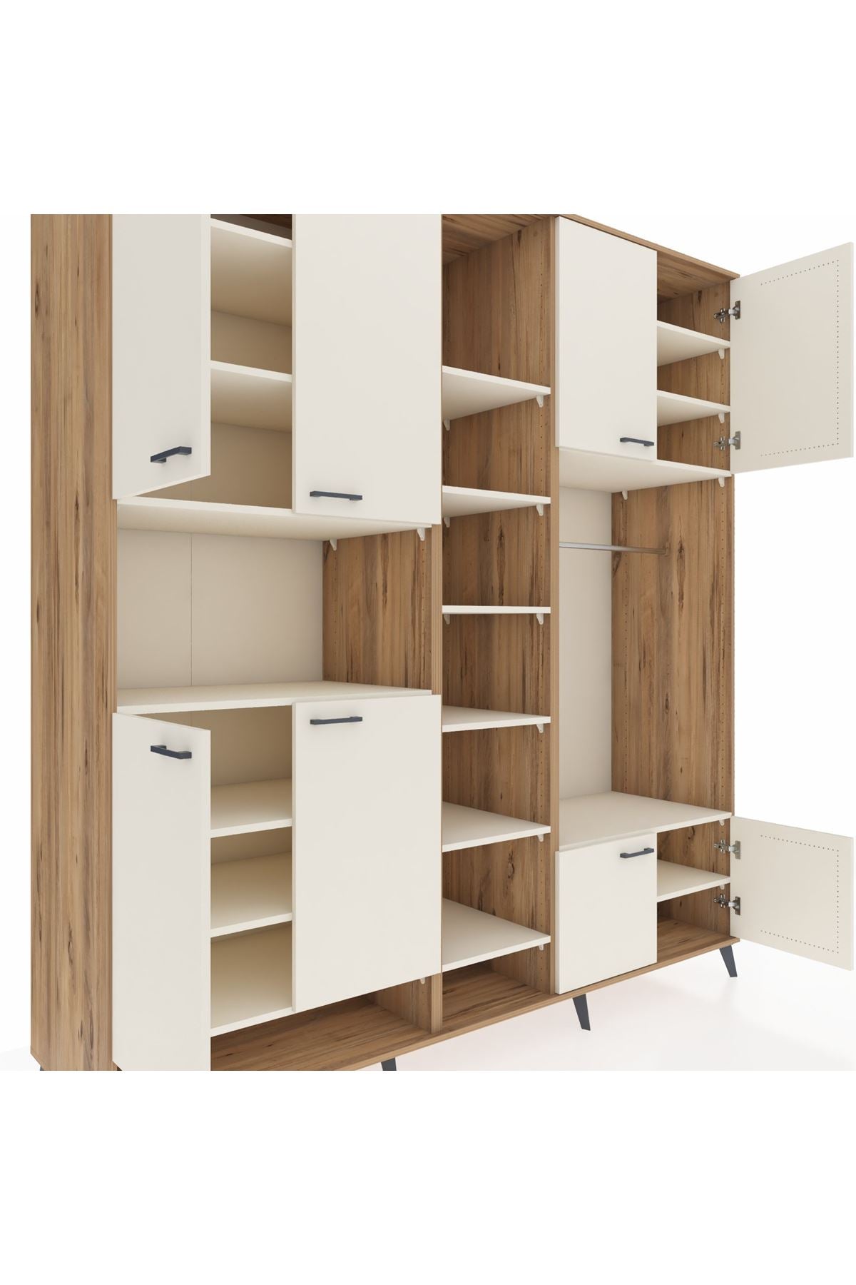 Kronos Dolap 18 Raflı 8 Kapaklı Tek Askılı 220x59x243 - S784M025V22C