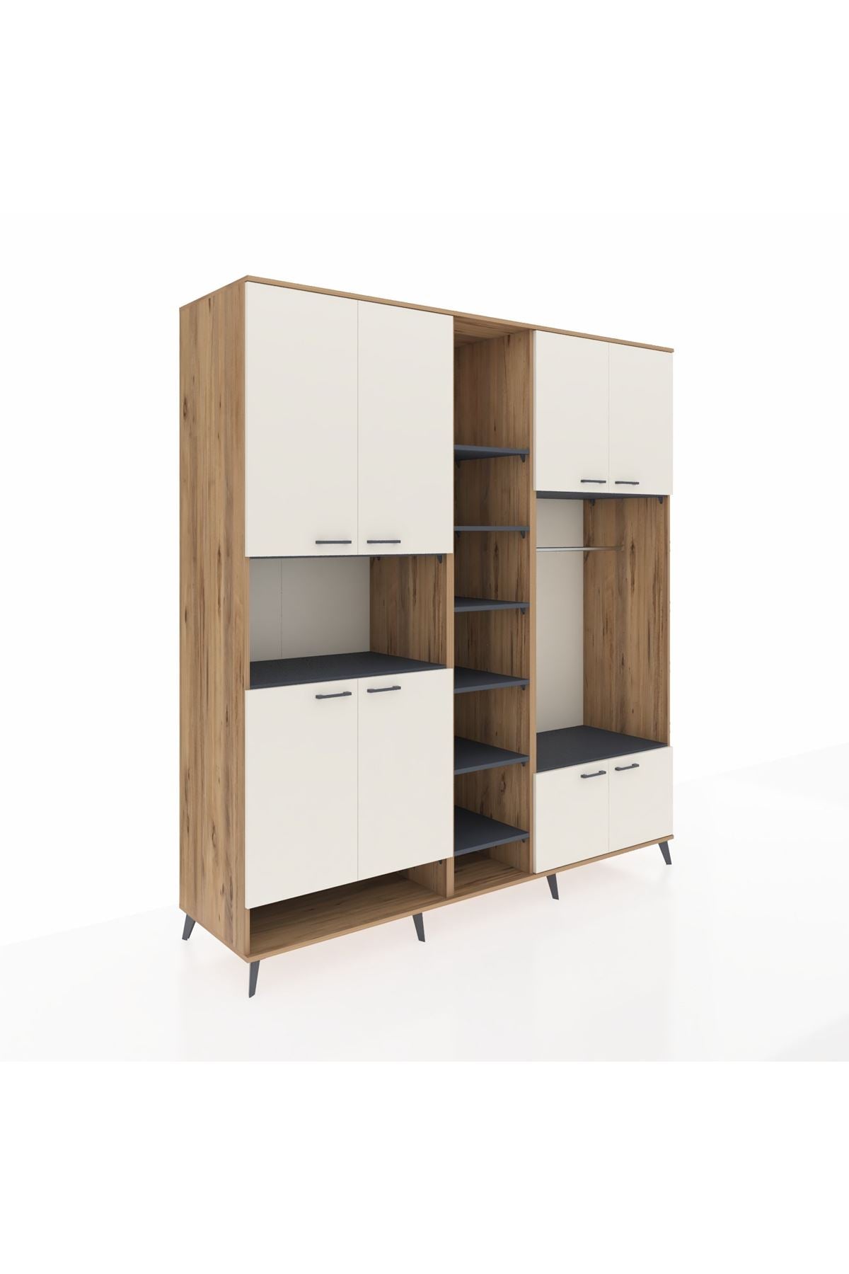 Kronos Dolap 18 Raflı 8 Kapaklı Tek Askılı 220x59x243 - S784M025V23C