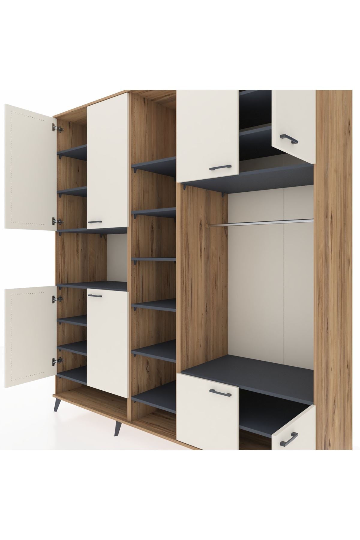 Kronos Dolap 18 Raflı 8 Kapaklı Tek Askılı 220x59x243 - S784M025V23C