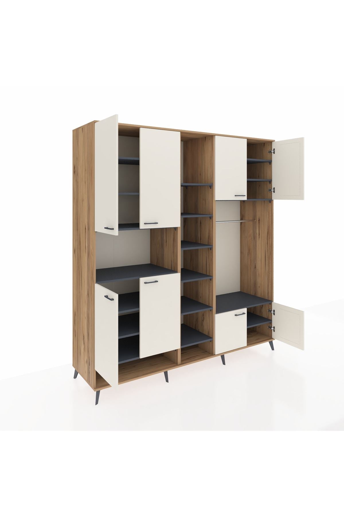 Kronos Dolap 18 Raflı 8 Kapaklı Tek Askılı 220x59x243 - S784M025V23C