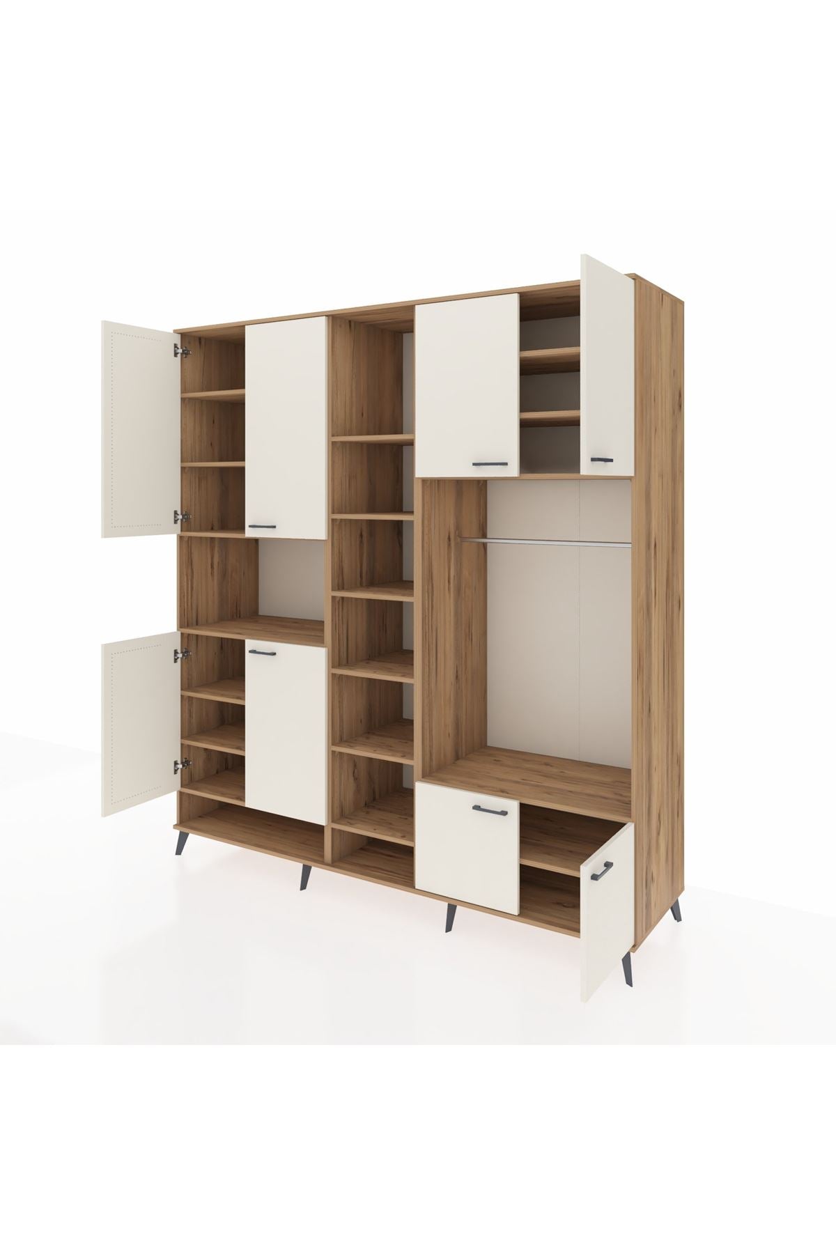 Kronos Dolap 18 Raflı 8 Kapaklı Tek Askılı 220x59x243 - S784M025V24C