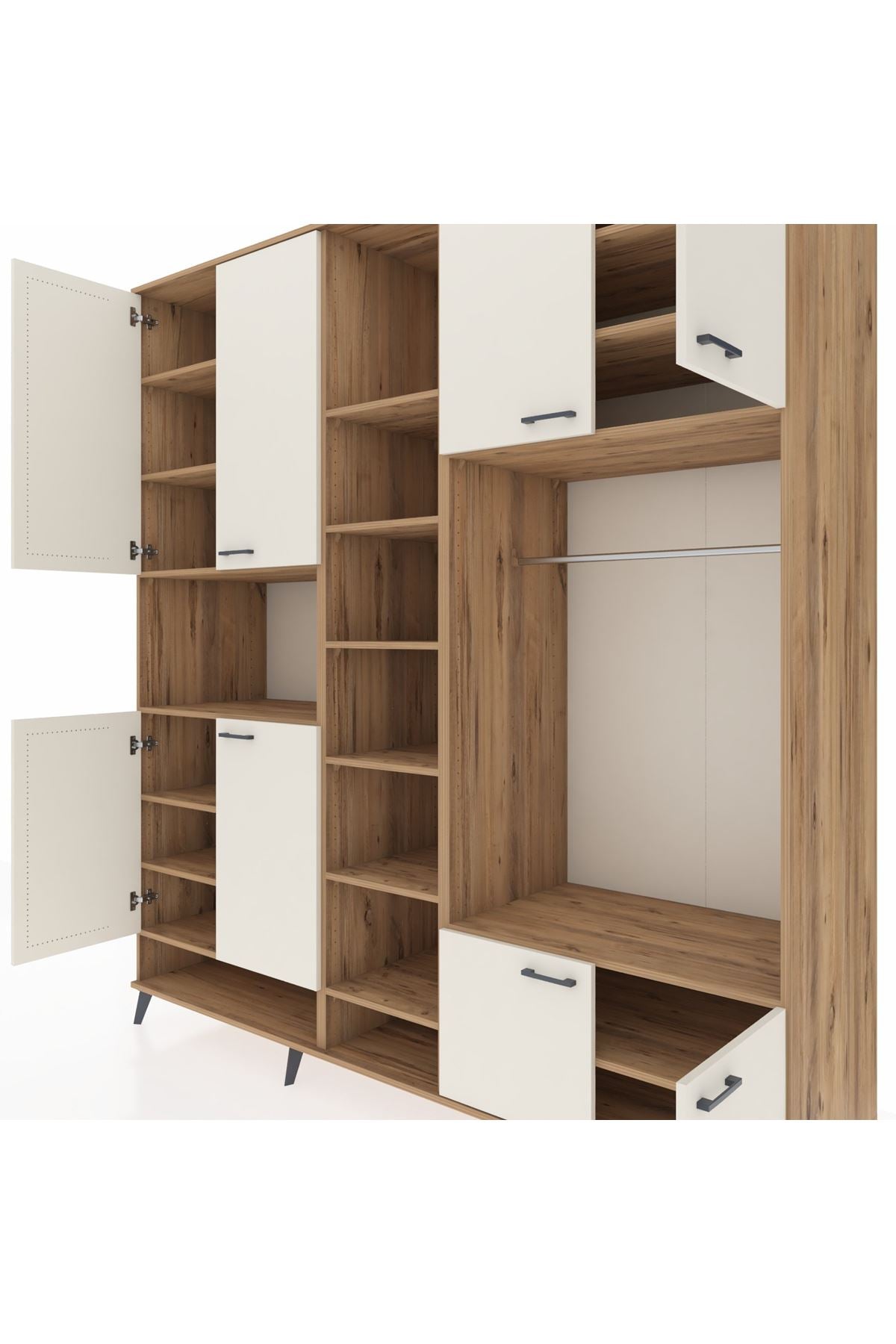 Kronos Dolap 18 Raflı 8 Kapaklı Tek Askılı 220x59x243 - S784M025V24C