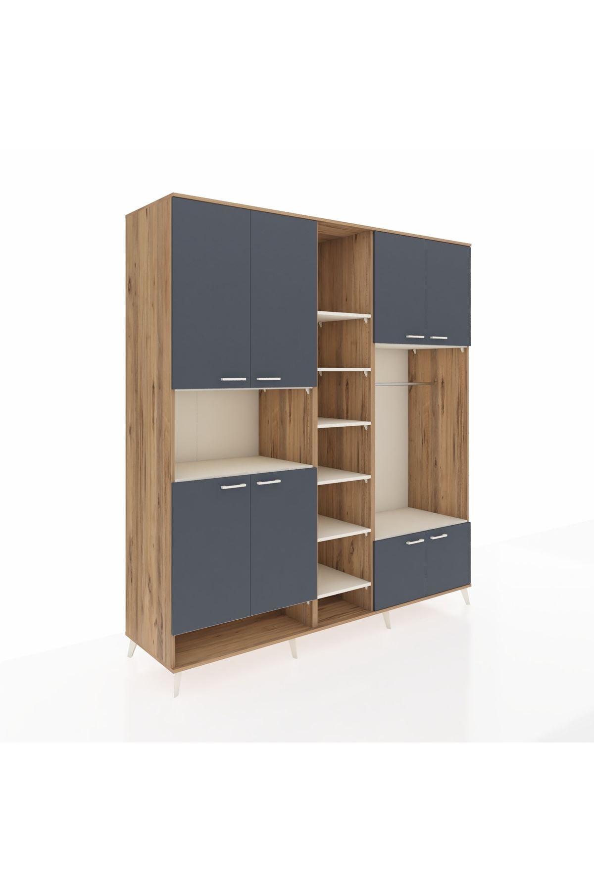 Kronos Dolap 18 Raflı 8 Kapaklı Tek Askılı 220x59x243 - S784M025V25C