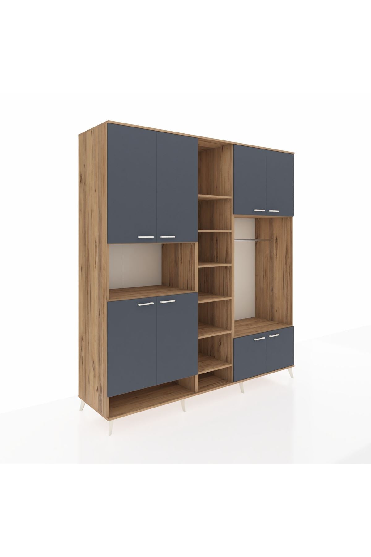 Kronos Dolap 18 Raflı 8 Kapaklı Tek Askılı 220x59x243 - S784M025V27C