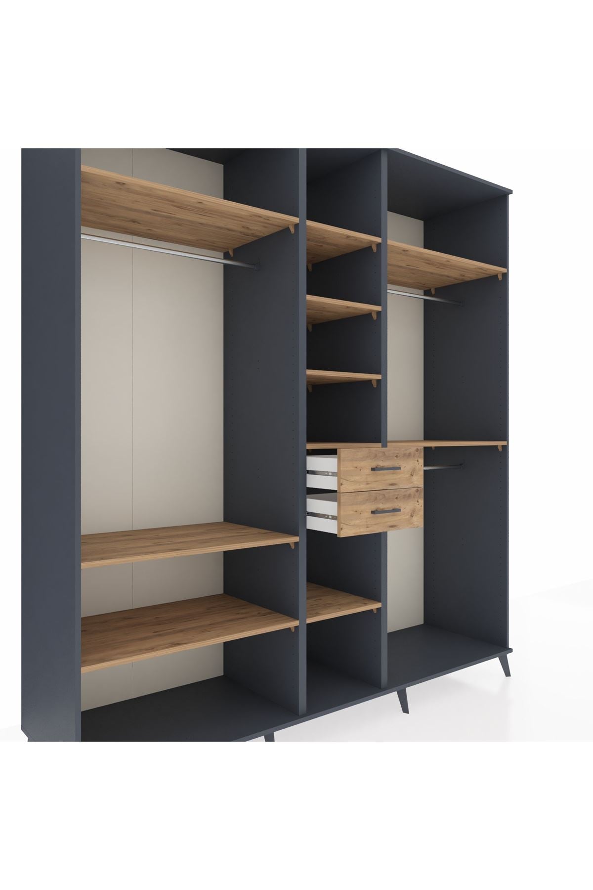 Kronos Dolap 10 Raflı 2 Çekmeceli 3 Askılı 220x59x243 - S784M026V12C