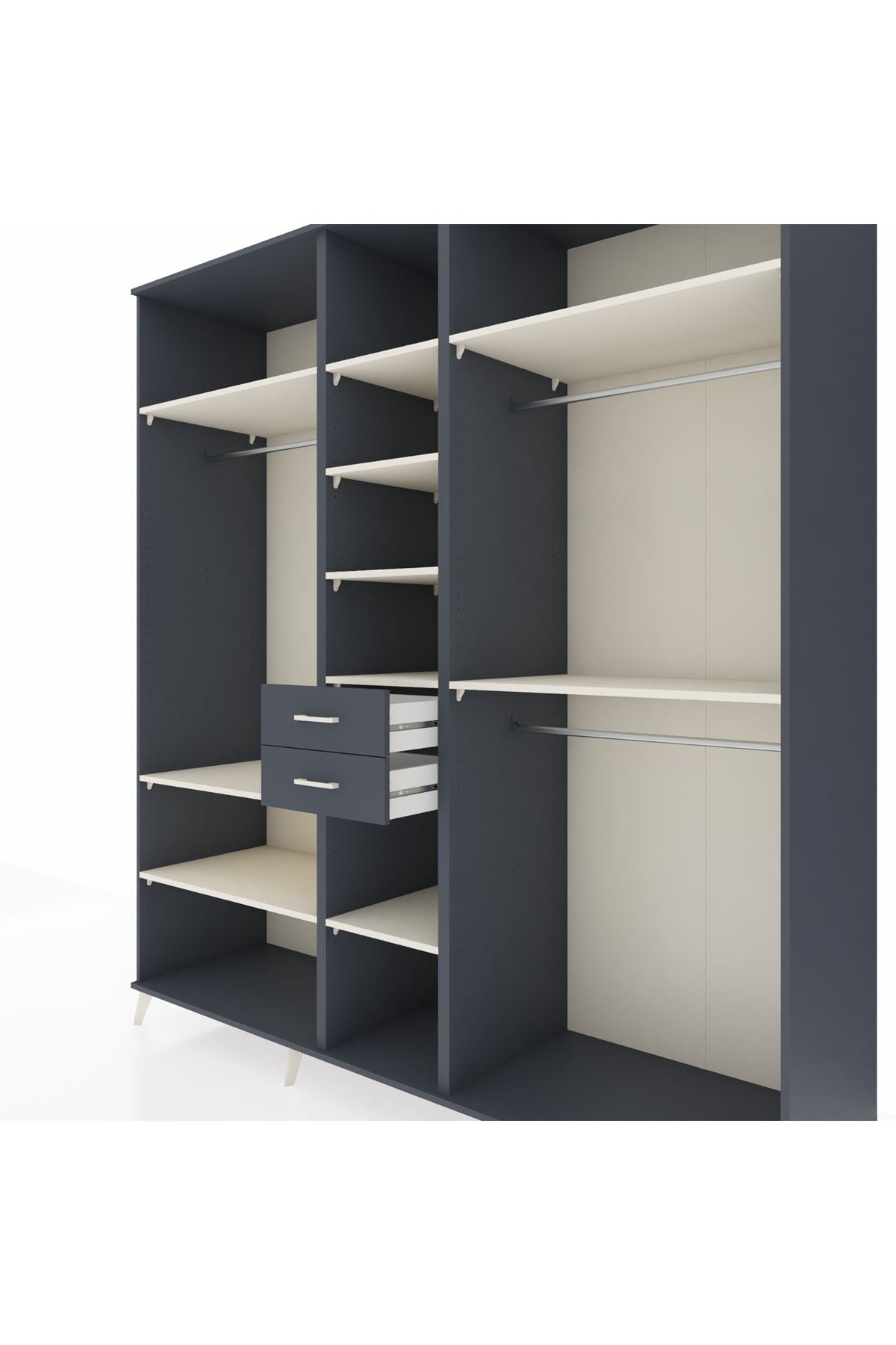 Kronos Dolap 10 Raflı 2 Çekmeceli 3 Askılı 220x59x243 - S784M026V14C
