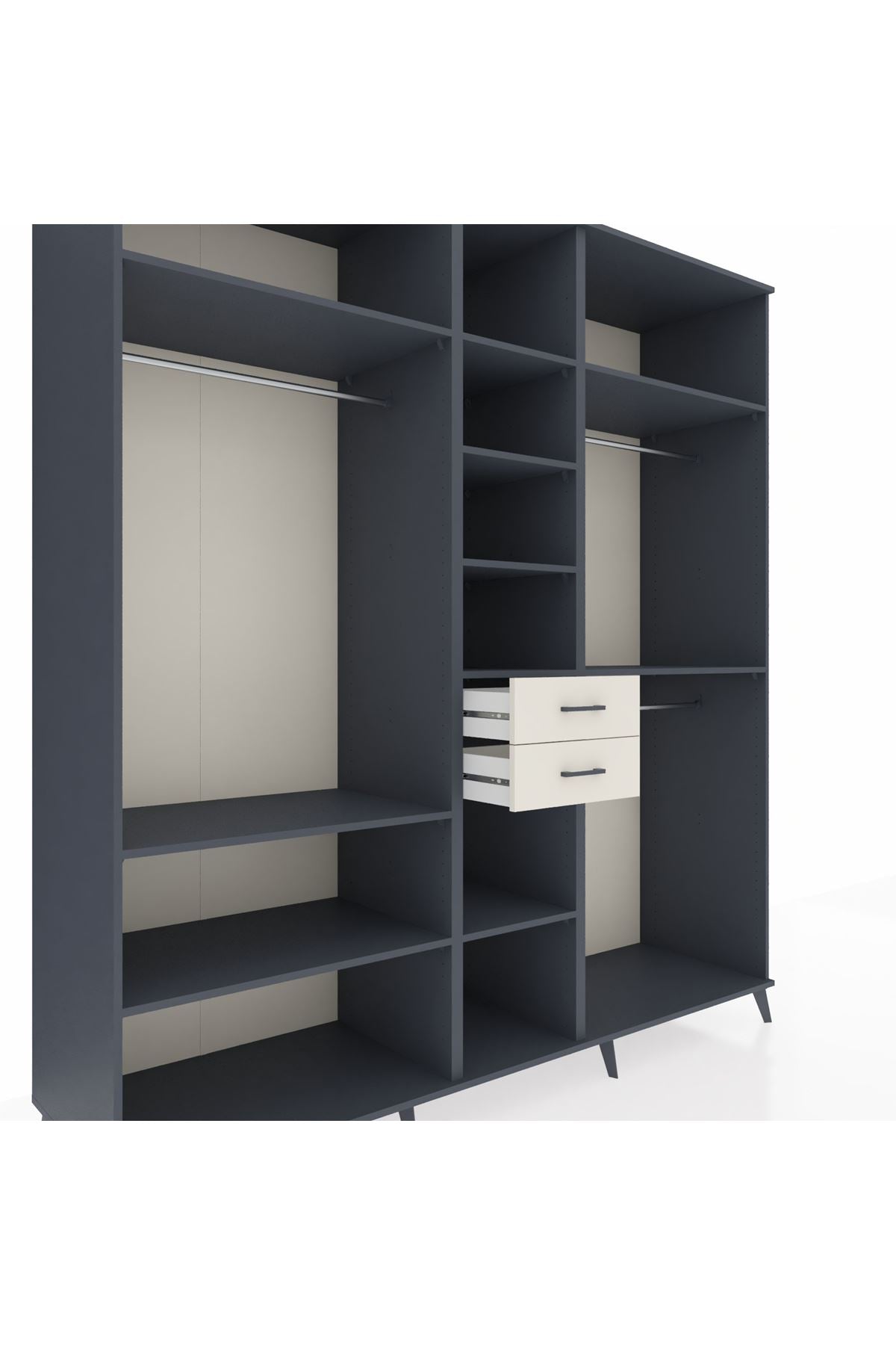 Kronos Dolap 10 Raflı 2 Çekmeceli 3 Askılı 220x59x243 - S784M026V16C