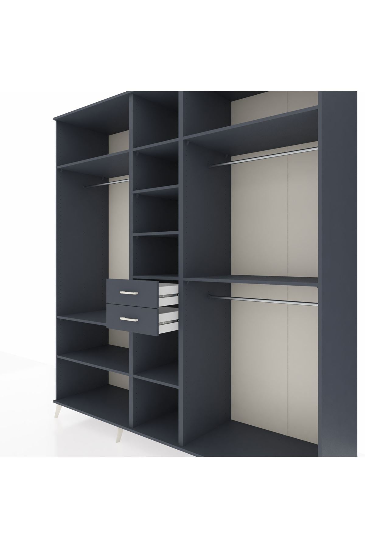 Kronos Dolap 10 Raflı 2 Çekmeceli 3 Askılı 220x59x243 - S784M026V17C