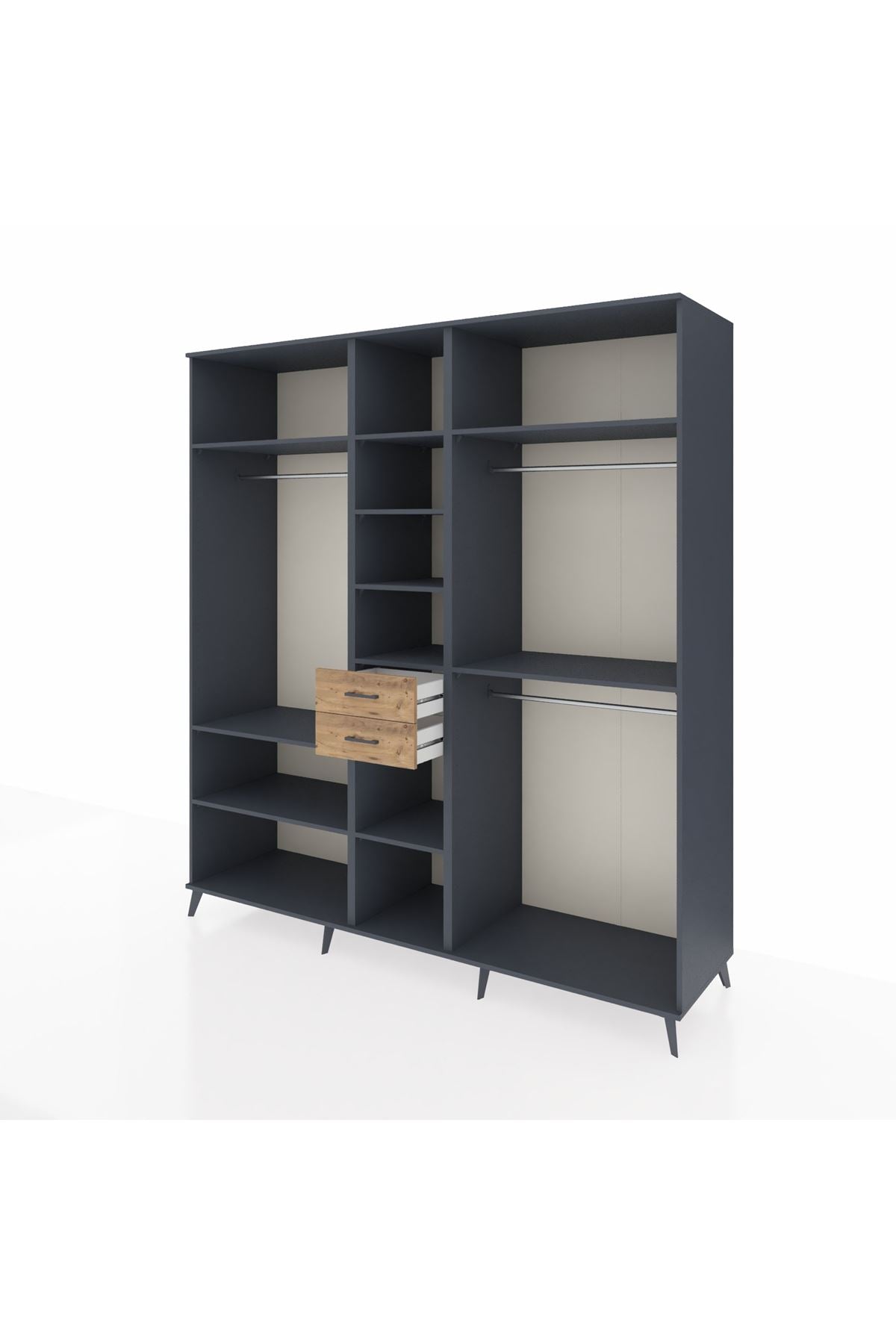 Kronos Dolap 10 Raflı 2 Çekmeceli 3 Askılı 220x59x243 - S784M026V18C