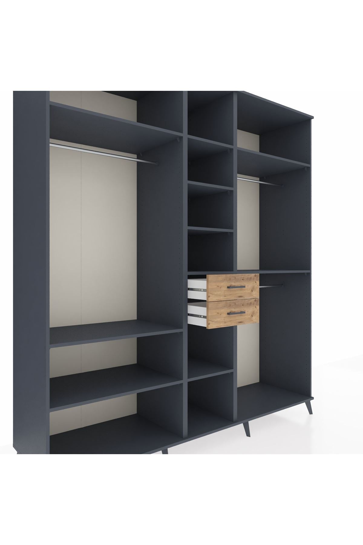 Kronos Dolap 10 Raflı 2 Çekmeceli 3 Askılı 220x59x243 - S784M026V18C