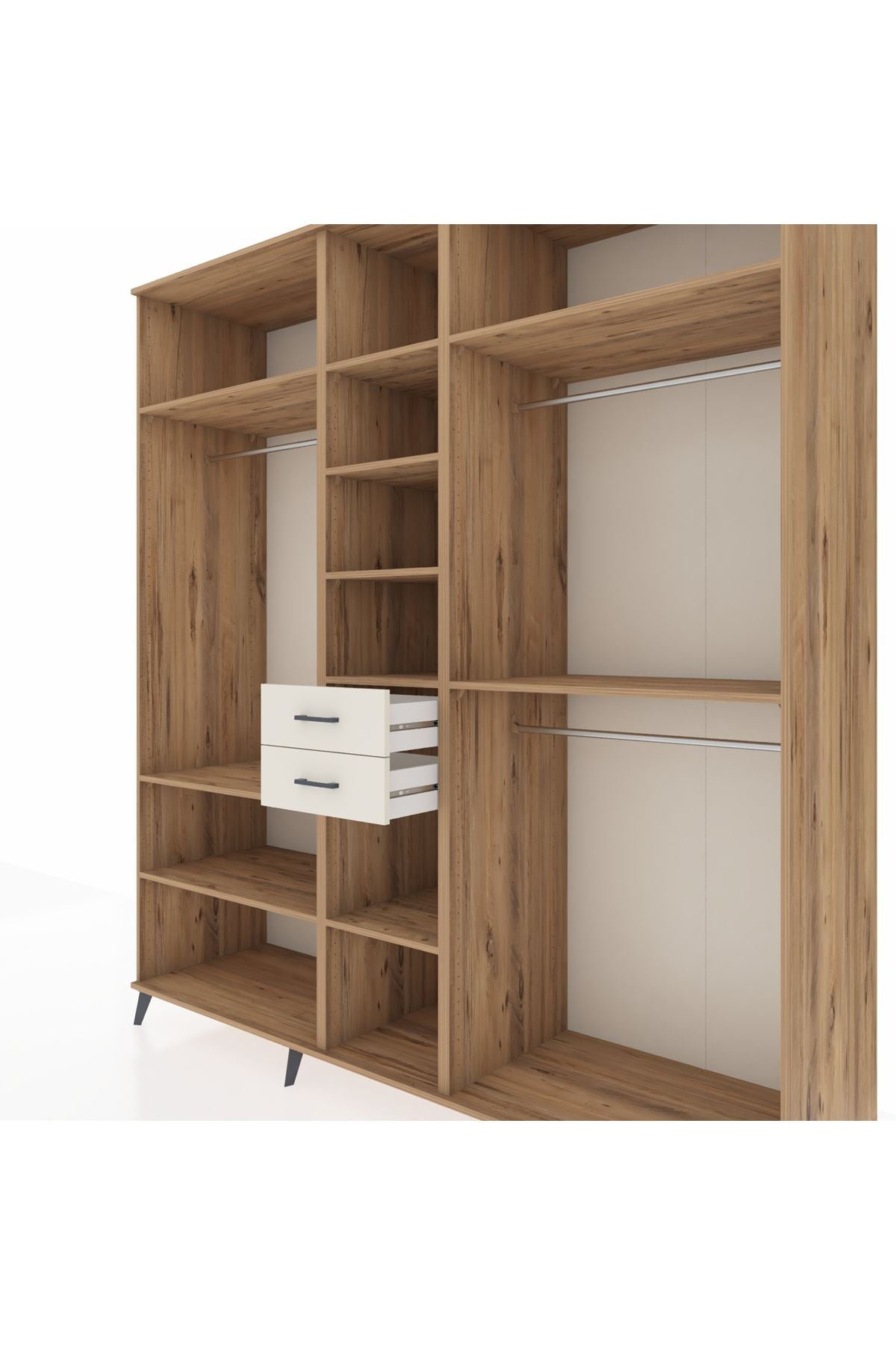 Kronos Dolap 10 Raflı 2 Çekmeceli 3 Askılı 220x59x243 - S784M026V19C