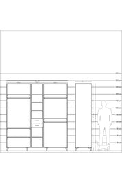 Kronos Dolap 10 Raflı 2 Çekmeceli 3 Askılı 220x59x243 - S784M026V21C