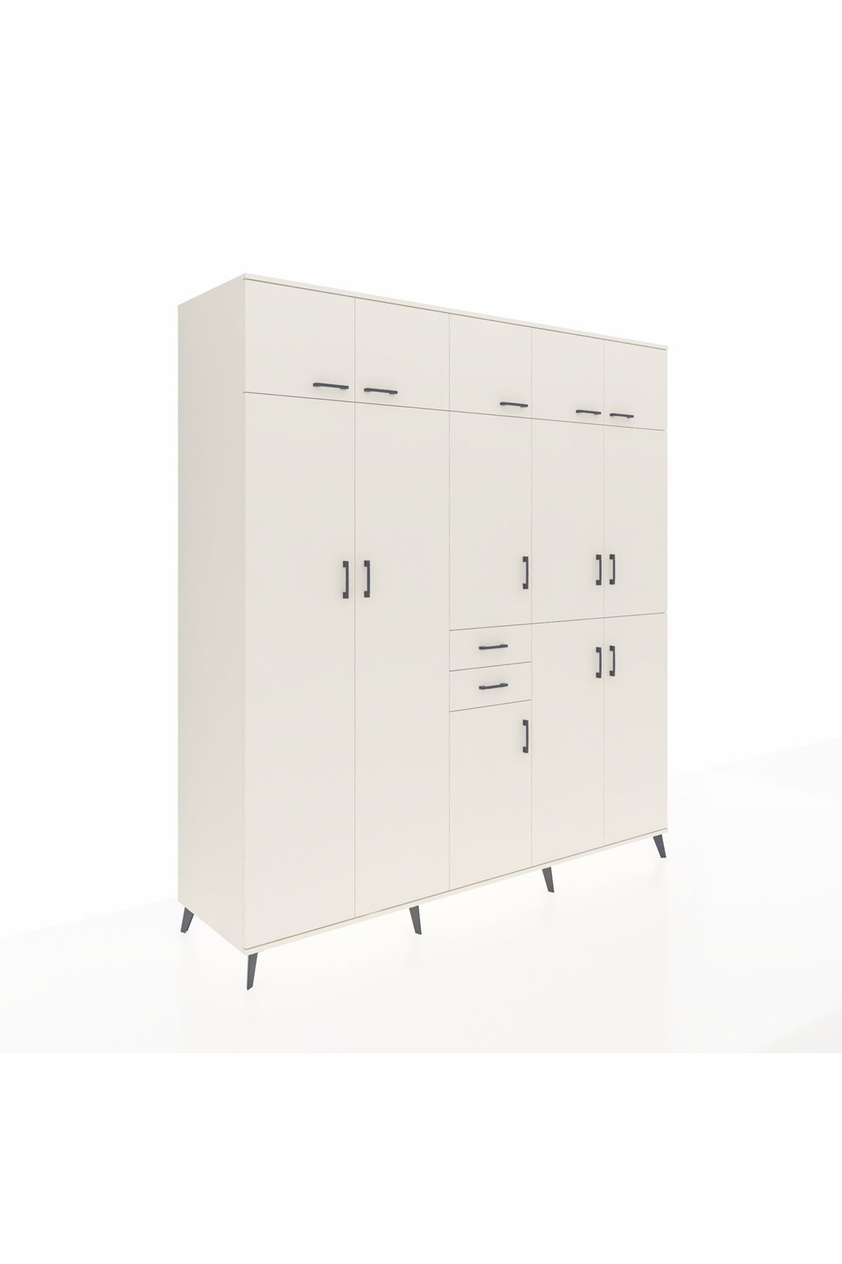 Kronos Dolap 10 Raflı 2 Çekmeceli 3 Askılı 220x59x243 - S784M027V04C