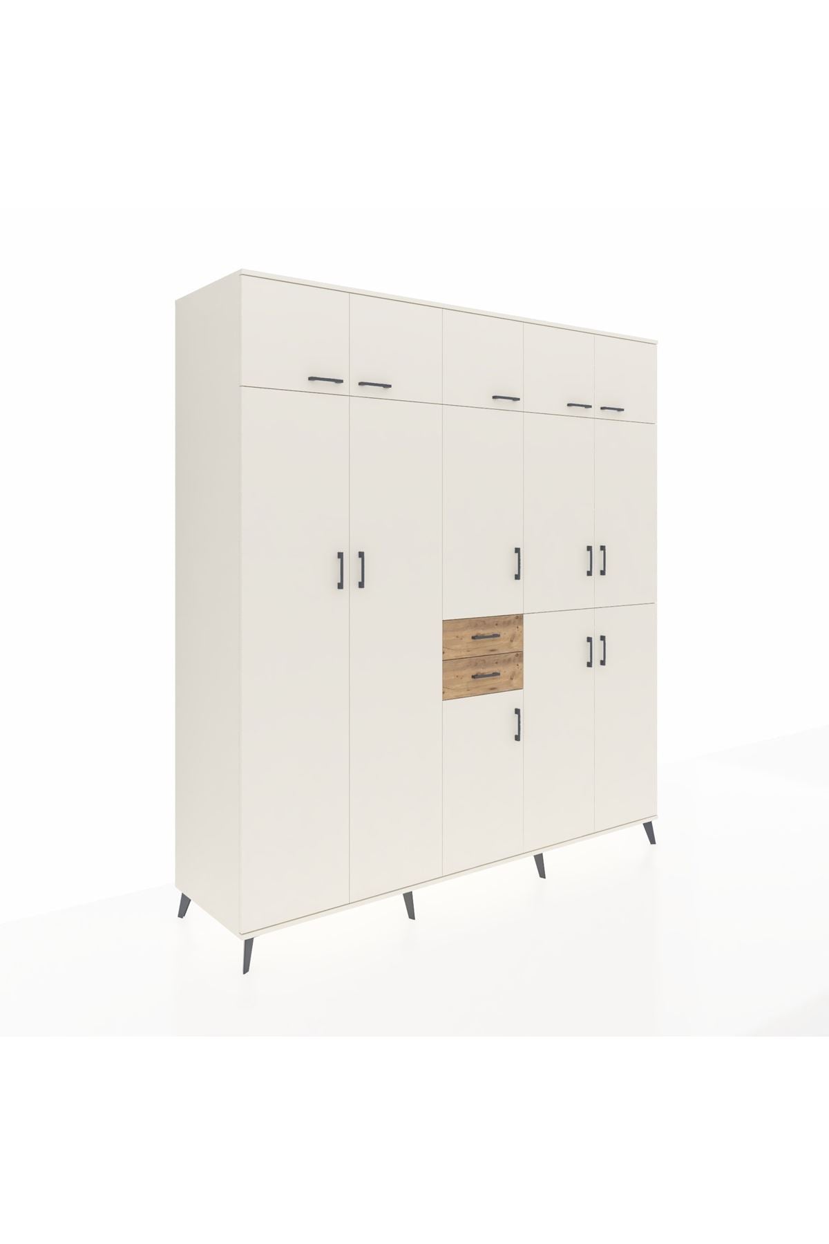 Kronos Dolap 10 Raflı 2 Çekmeceli 3 Askılı 220x59x243 - S784M027V06C