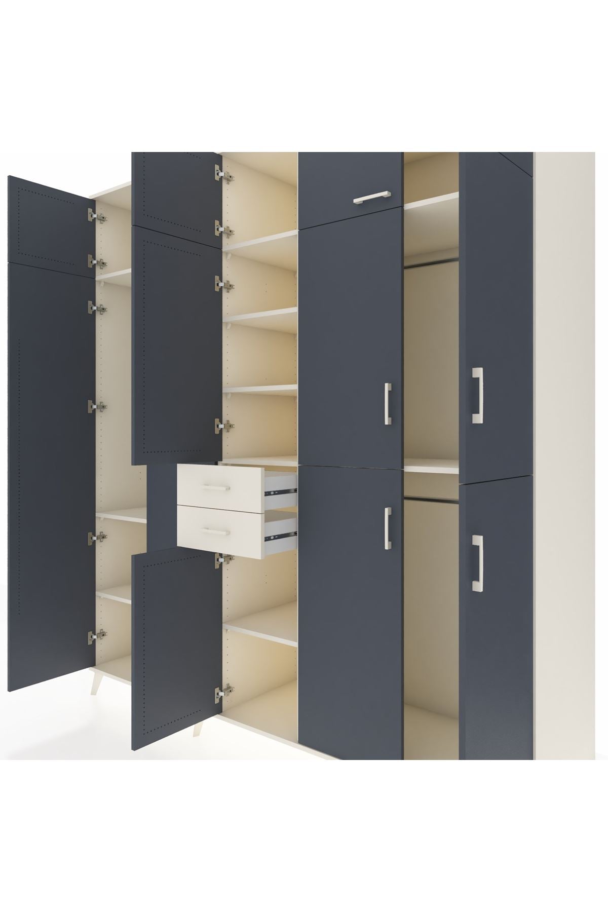 Kronos Dolap 10 Raflı 2 Çekmeceli 3 Askılı 220x59x243 - S784M027V07C