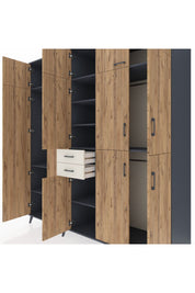 Kronos Dolap 10 Raflı 2 Çekmeceli 3 Askılı 220x59x243 - S784M027V10C