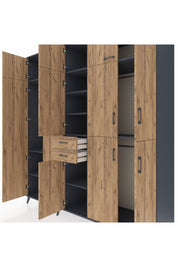 Kronos Dolap 10 Raflı 2 Çekmeceli 3 Askılı 220x59x243 - S784M027V12C