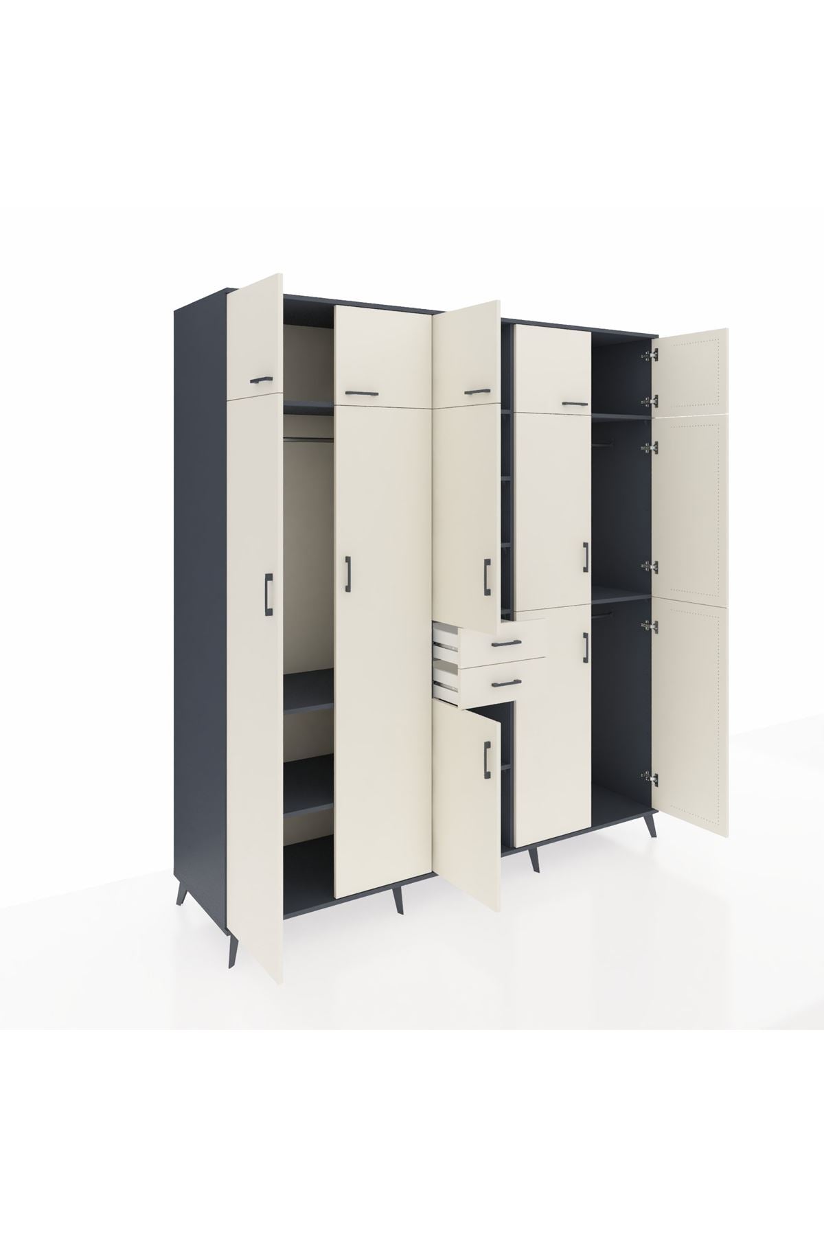 Kronos Dolap 10 Raflı 2 Çekmeceli 3 Askılı 220x59x243 - S784M027V13C