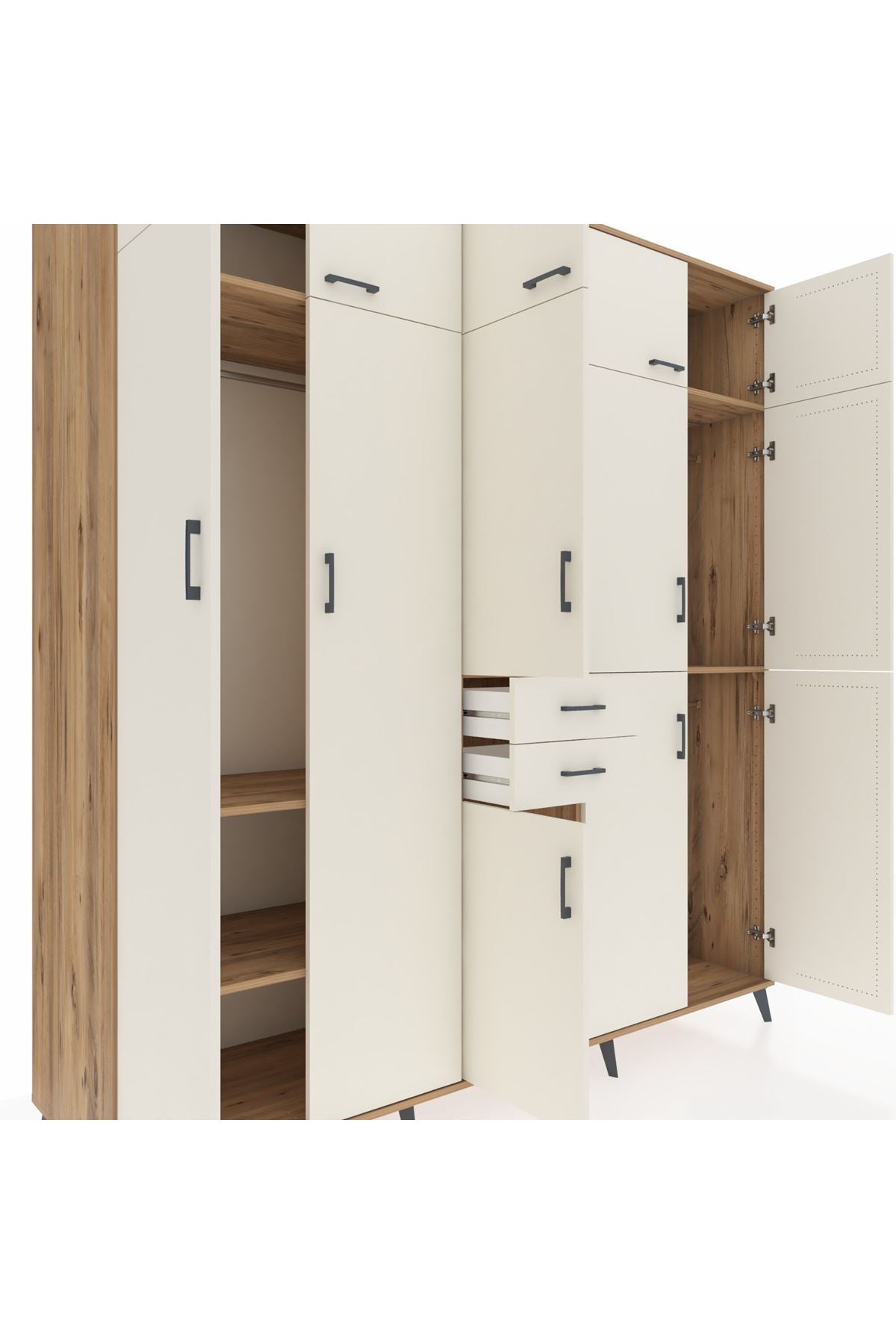 Kronos Dolap 10 Raflı 2 Çekmeceli 3 Askılı 220x59x243 - S784M027V22C
