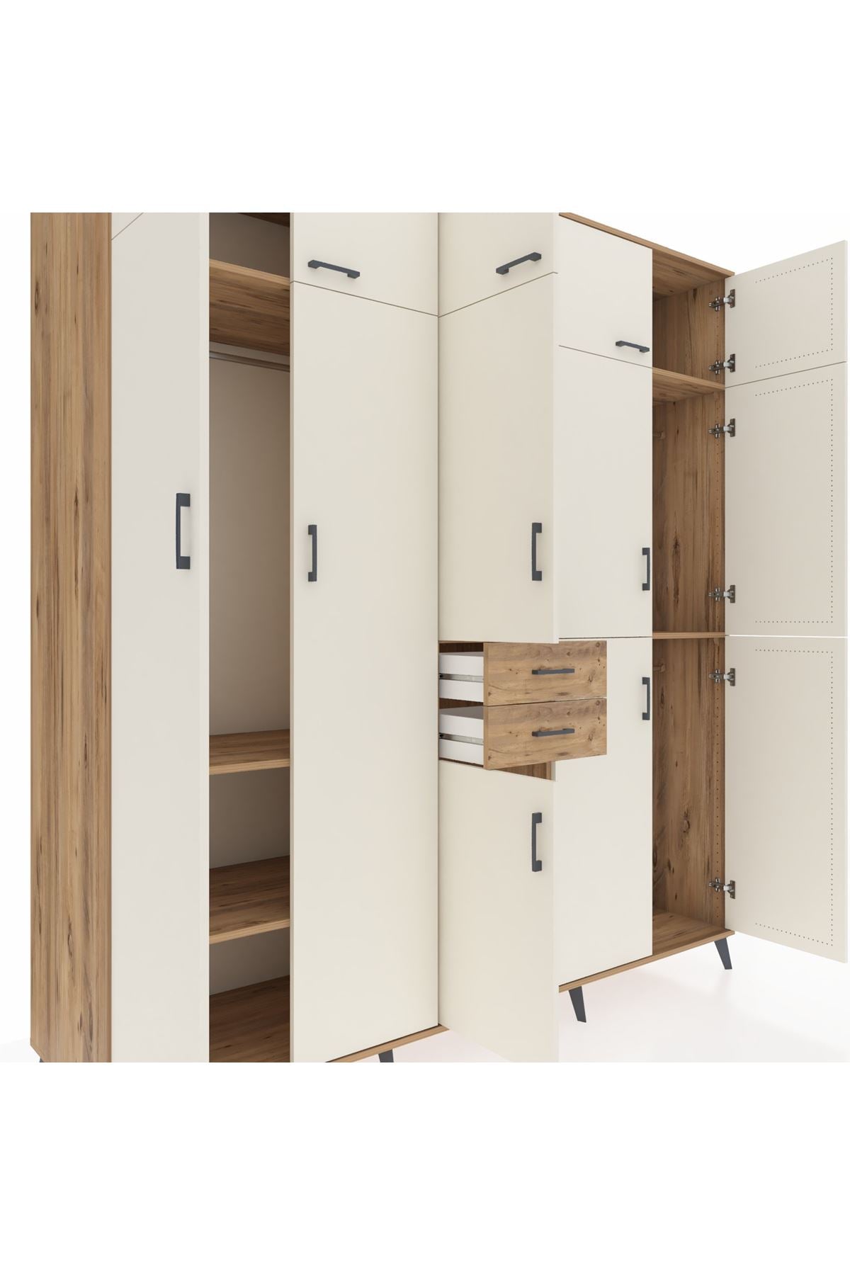 Kronos Dolap 10 Raflı 2 Çekmeceli 3 Askılı 220x59x243 - S784M027V24C