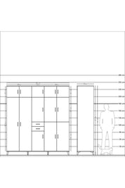 Kronos Dolap 10 Raflı 2 Çekmeceli 3 Askılı 220x59x243 - S784M027V24C