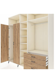 Kronos Dolap 9 Raflı 3 Çekmeceli 2 Askılı 220x59x243 - S784M028V03C