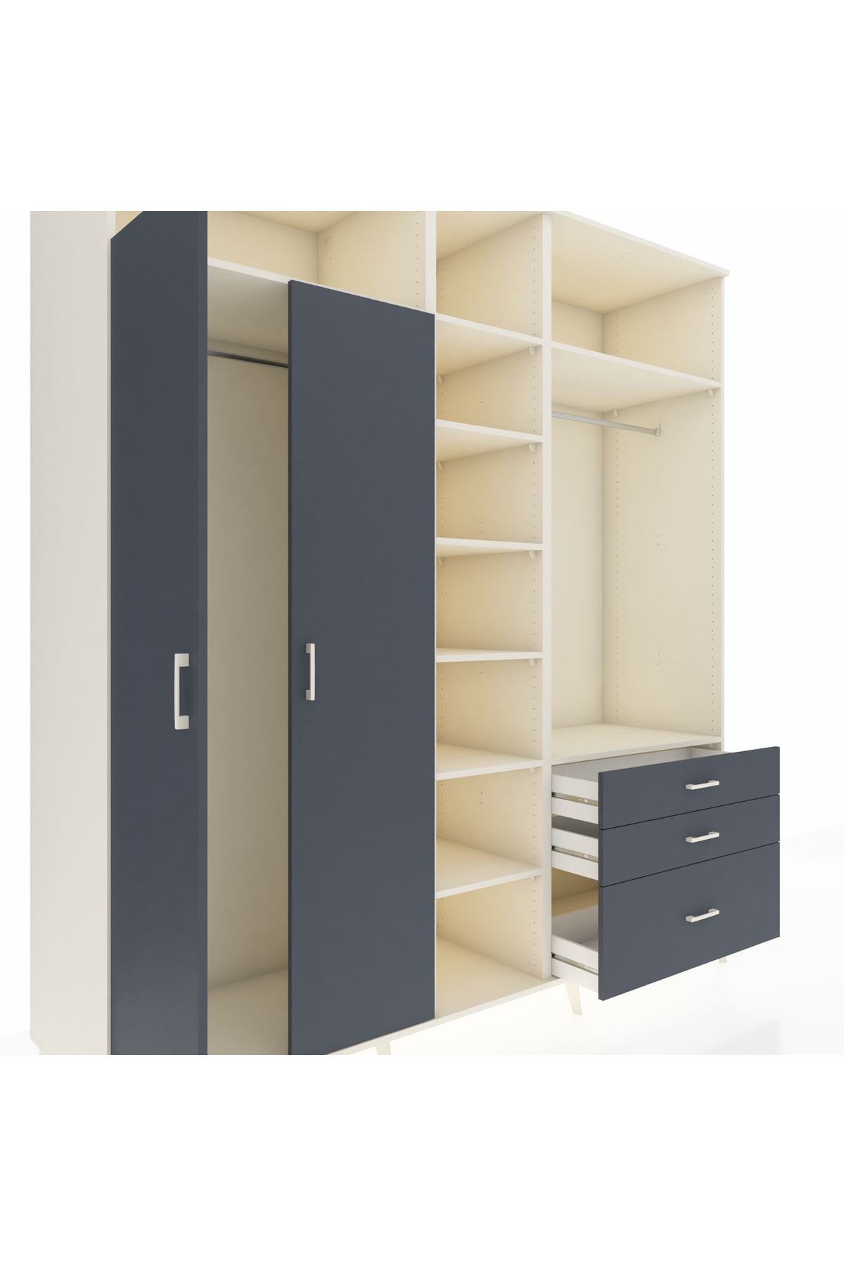 Kronos Dolap 9 Raflı 3 Çekmeceli 2 Askılı 220x59x243 - S784M028V08C