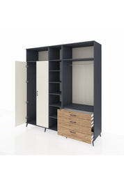 Kronos Dolap 9 Raflı 3 Çekmeceli 2 Askılı 220x59x243 - S784M028V15C