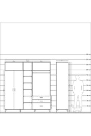 Kronos Dolap 9 Raflı 3 Çekmeceli 2 Askılı 220x59x243 - S784M028V15C