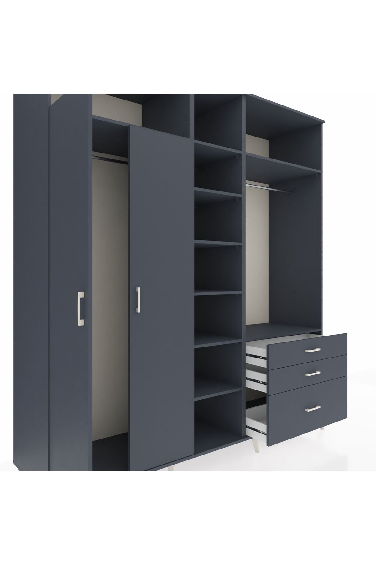 Kronos Dolap 9 Raflı 3 Çekmeceli 2 Askılı 220x59x243 - S784M028V17C