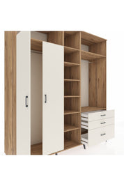 Kronos Dolap 9 Raflı 3 Çekmeceli 2 Askılı 220x59x243 - S784M028V22C