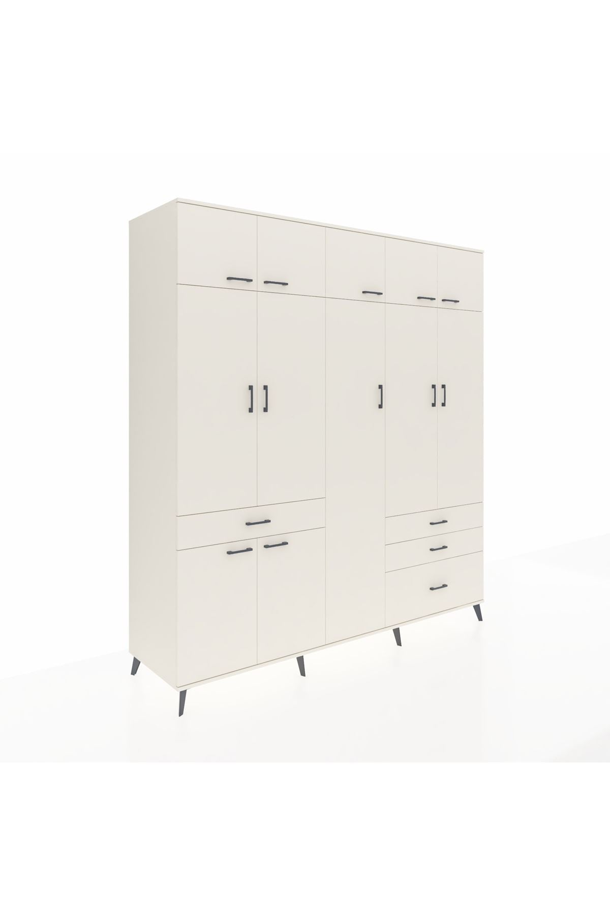 Kronos Dolap 11 Raflı 4 Çekmeceli 2 Askılı 220x59x243 - S784M029V04C