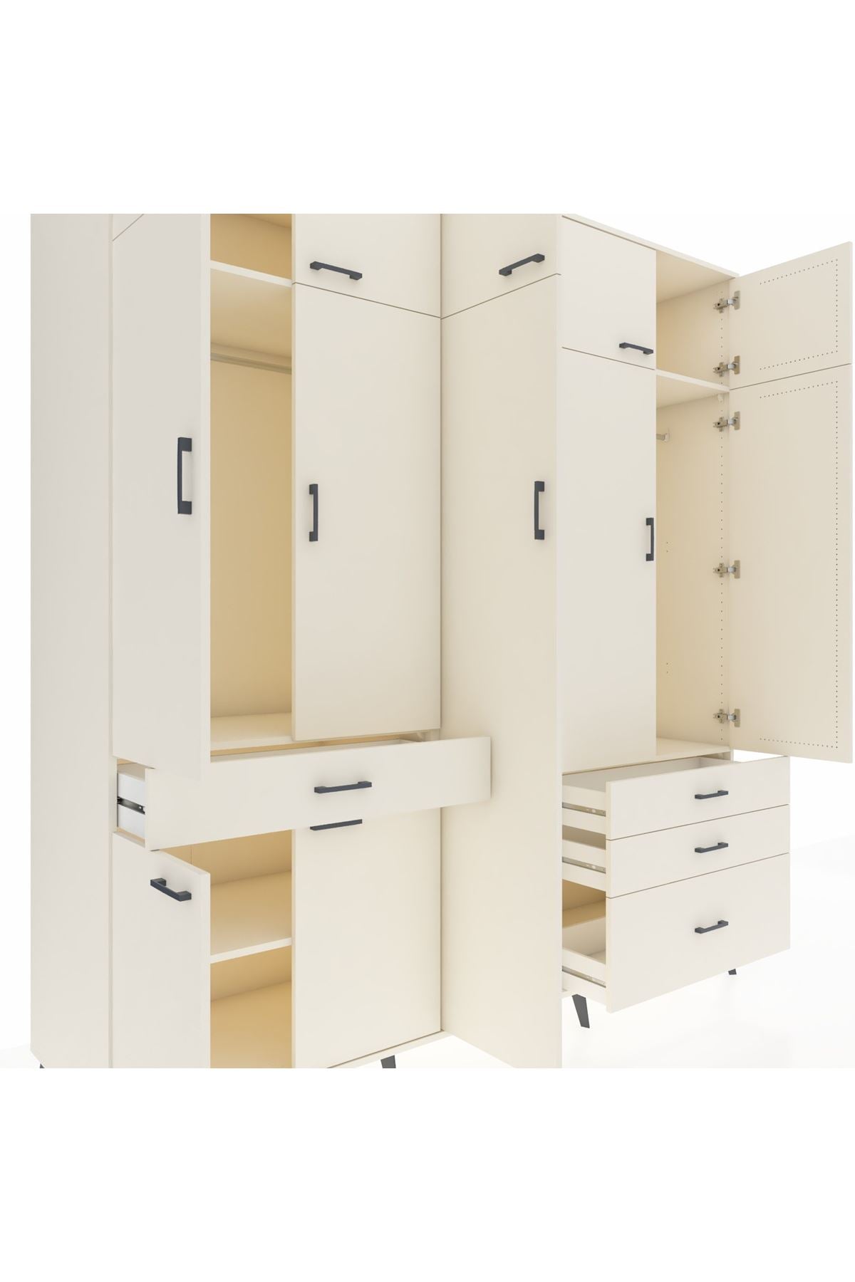 Kronos Dolap 11 Raflı 4 Çekmeceli 2 Askılı 220x59x243 - S784M029V04C
