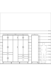 Kronos Dolap 11 Raflı 4 Çekmeceli 2 Askılı 220x59x243 - S784M029V15C