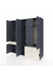 Kronos Dolap 11 Raflı 4 Çekmeceli 2 Askılı 220x59x243 - S784M029V16C