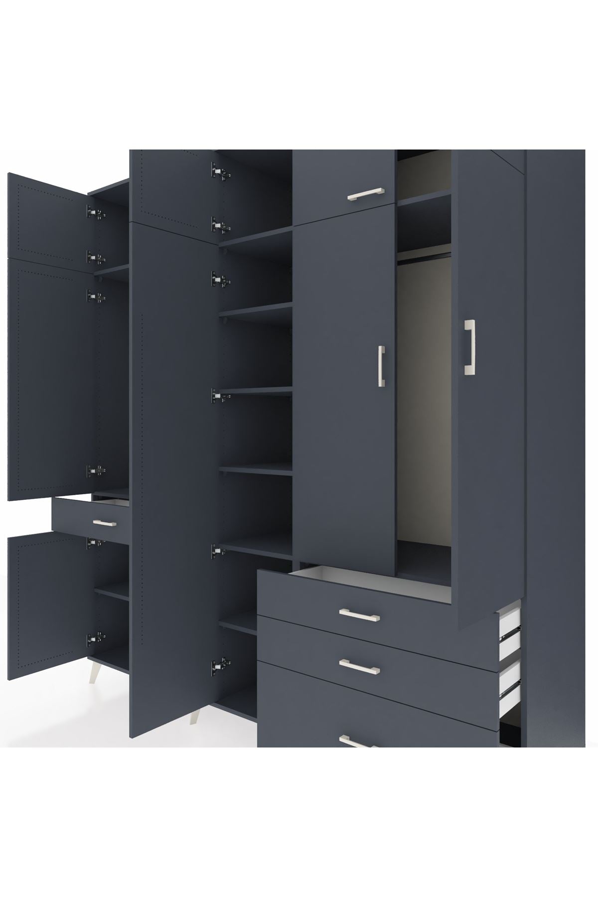 Kronos Dolap 11 Raflı 4 Çekmeceli 2 Askılı 220x59x243 - S784M029V17C
