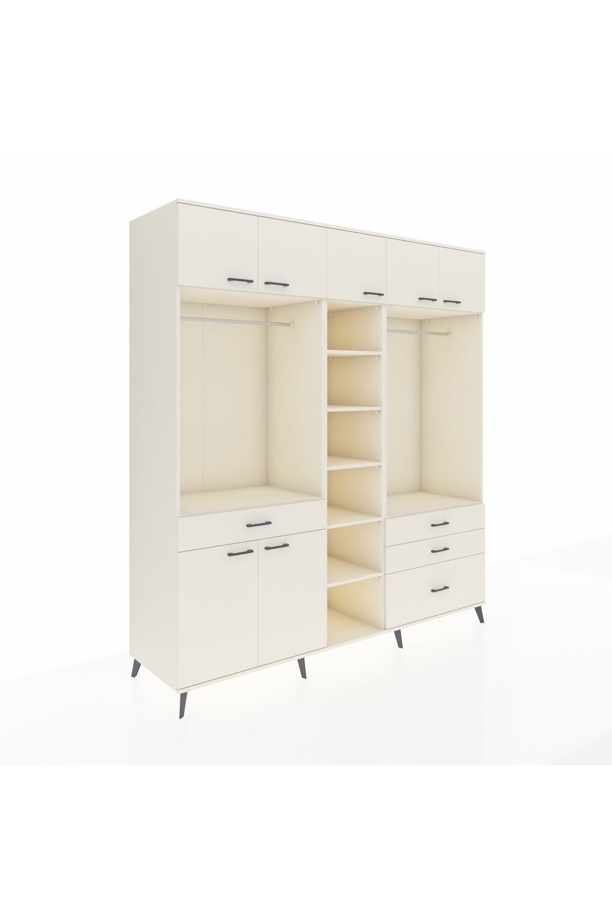 Kronos Dolap 11 Raflı 4 Çekmeceli 2 Askılı 220x59x243 - S784M030V04C