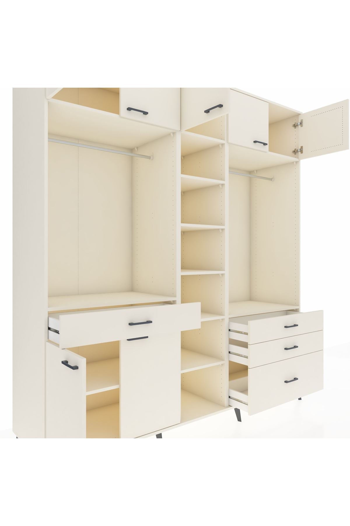 Kronos Dolap 11 Raflı 4 Çekmeceli 2 Askılı 220x59x243 - S784M030V04C