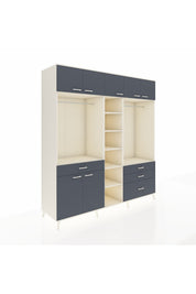 Kronos Dolap 11 Raflı 4 Çekmeceli 2 Askılı 220x59x243 - S784M030V08C