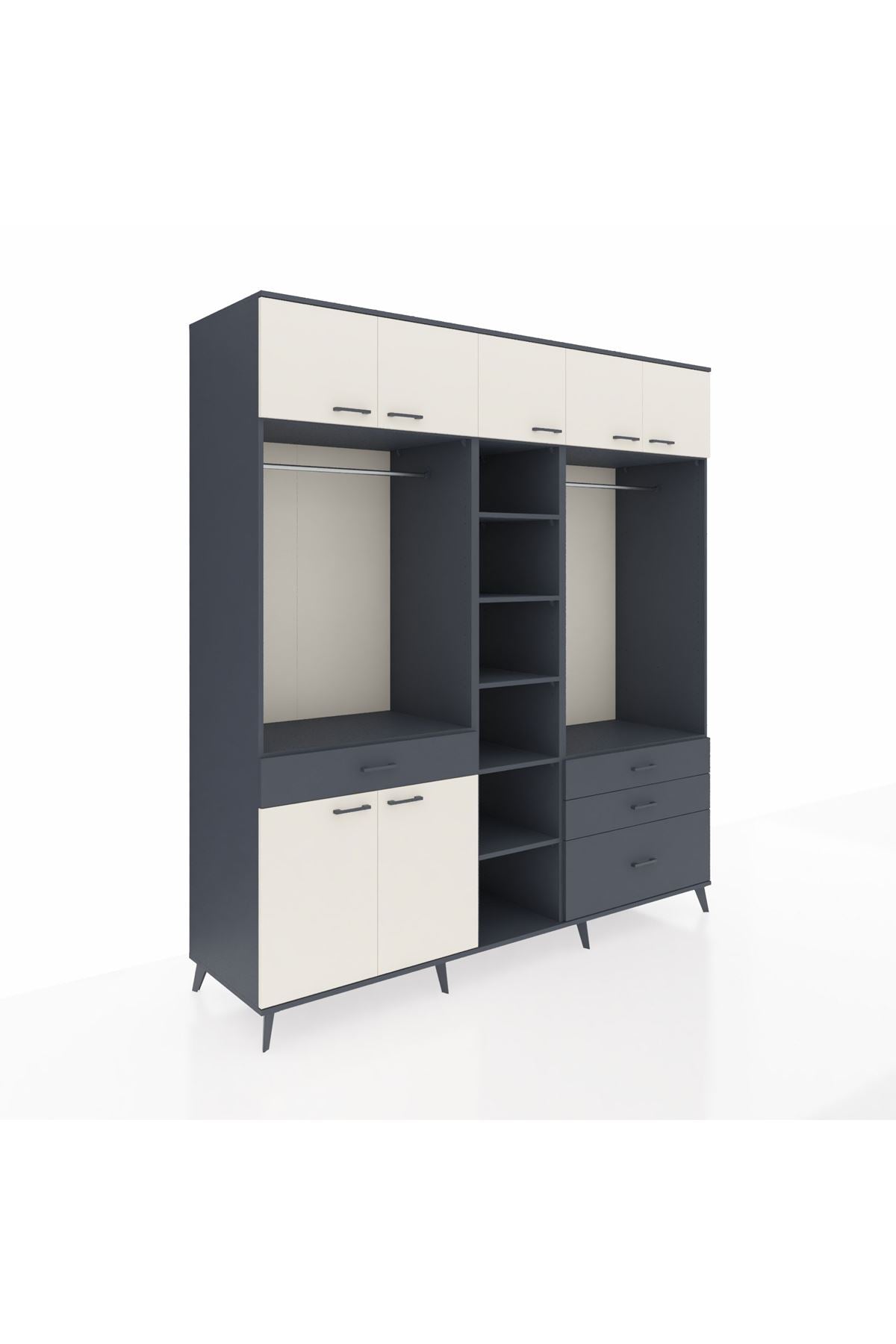 Kronos Dolap 11 Raflı 4 Çekmeceli 2 Askılı 220x59x243 - S784M030V14C