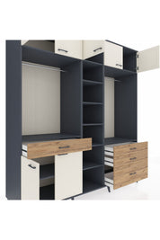 Kronos Dolap 11 Raflı 4 Çekmeceli 2 Askılı 220x59x243 - S784M030V15C