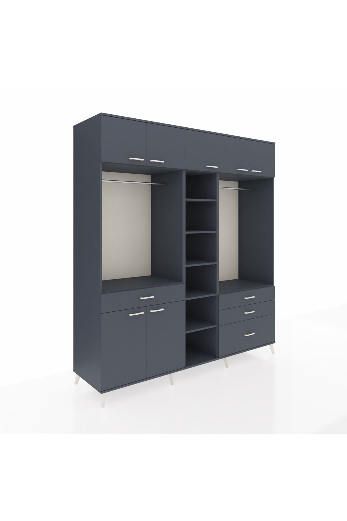 Kronos Dolap 11 Raflı 4 Çekmeceli 2 Askılı 220x59x243 - S784M030V17C