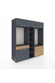 Kronos Dolap 11 Raflı 4 Çekmeceli 2 Askılı 220x59x243 - S784M030V18C