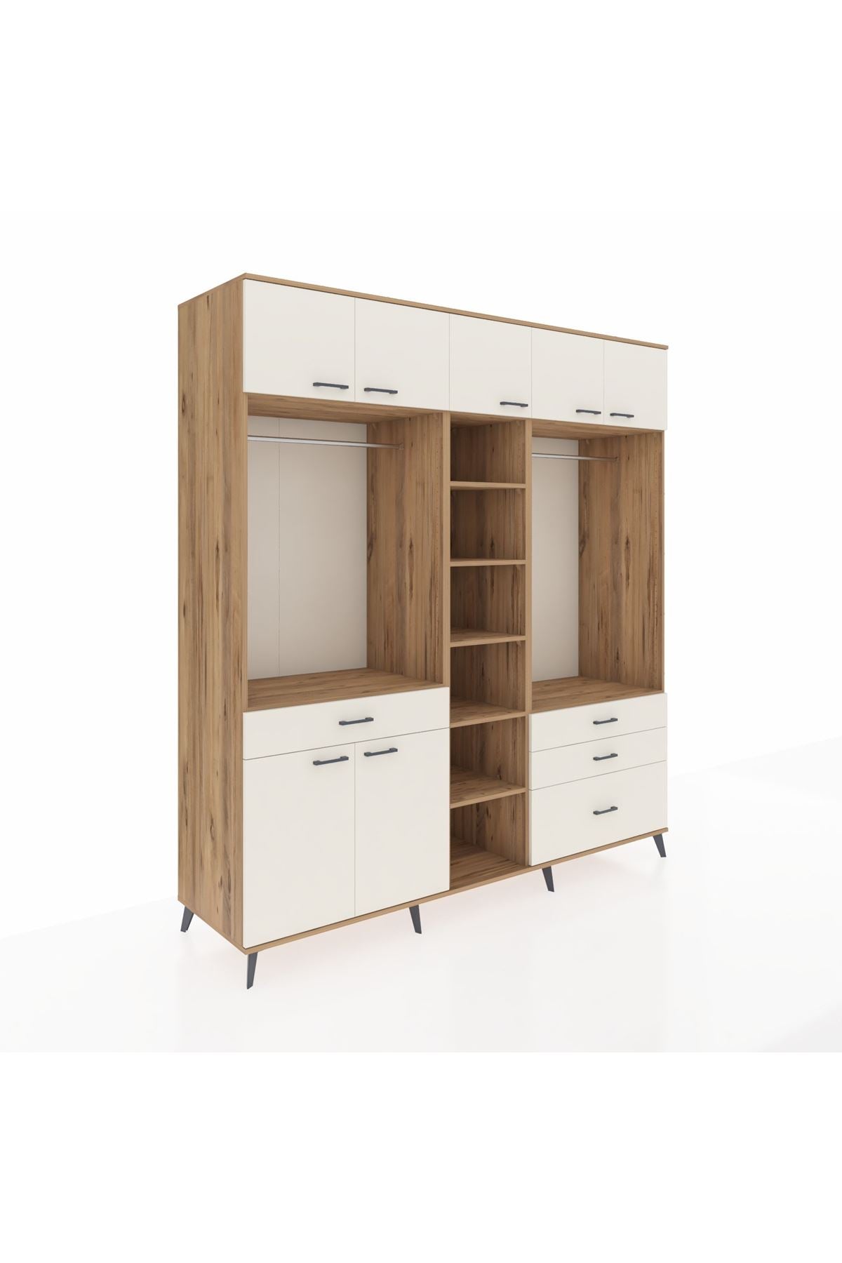 Kronos Dolap 11 Raflı 4 Çekmeceli 2 Askılı 220x59x243 - S784M030V22C