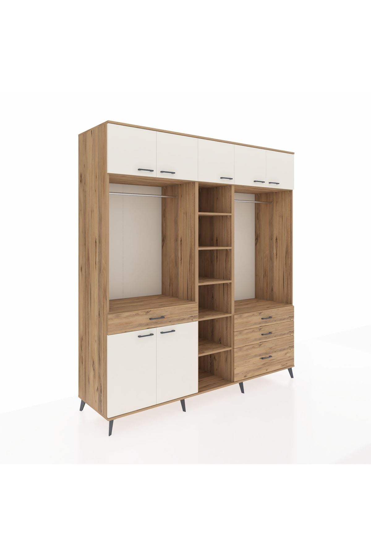 Kronos Dolap 11 Raflı 4 Çekmeceli 2 Askılı 220x59x243 - S784M030V24C