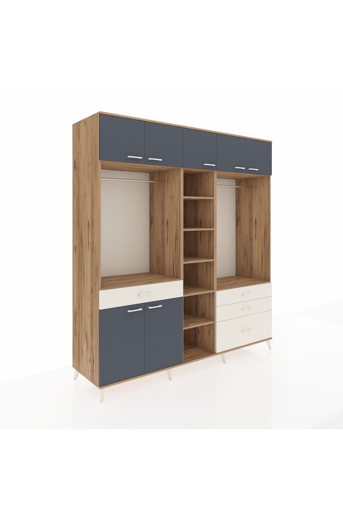 Kronos Dolap 11 Raflı 4 Çekmeceli 2 Askılı 220x59x243 - S784M030V25C