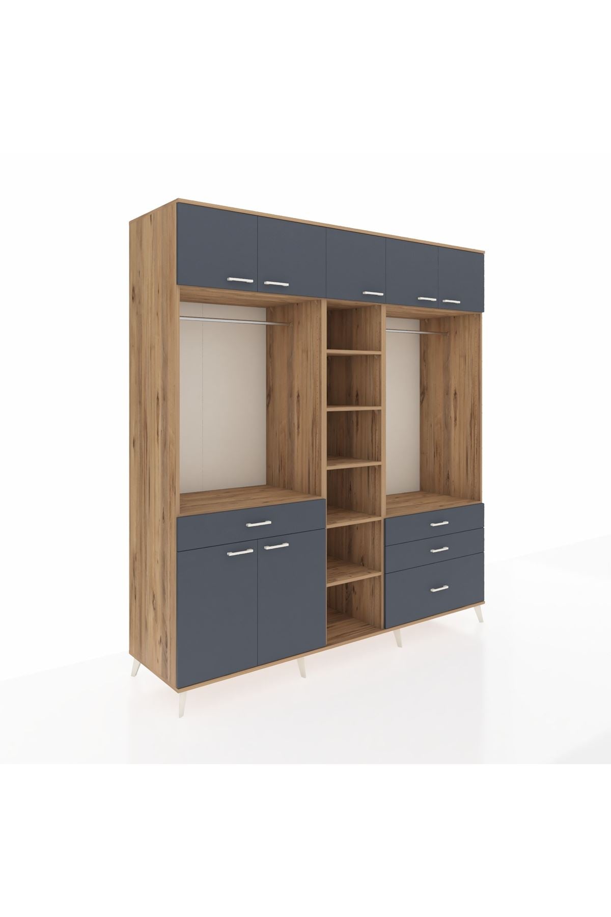 Kronos Dolap 11 Raflı 4 Çekmeceli 2 Askılı 220x59x243 - S784M030V26C